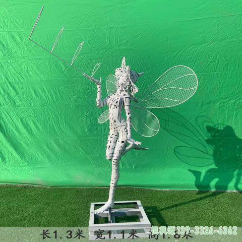 舞蹈女孩户外不锈钢人物雕塑