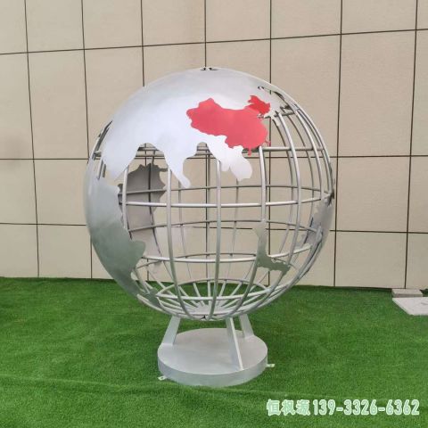 地球仪都市不锈钢抽象雕塑