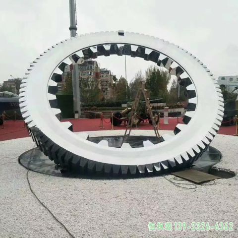 齿轮校园不锈钢景观雕塑