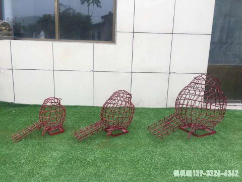 镂空小鸟校园不锈钢雕塑